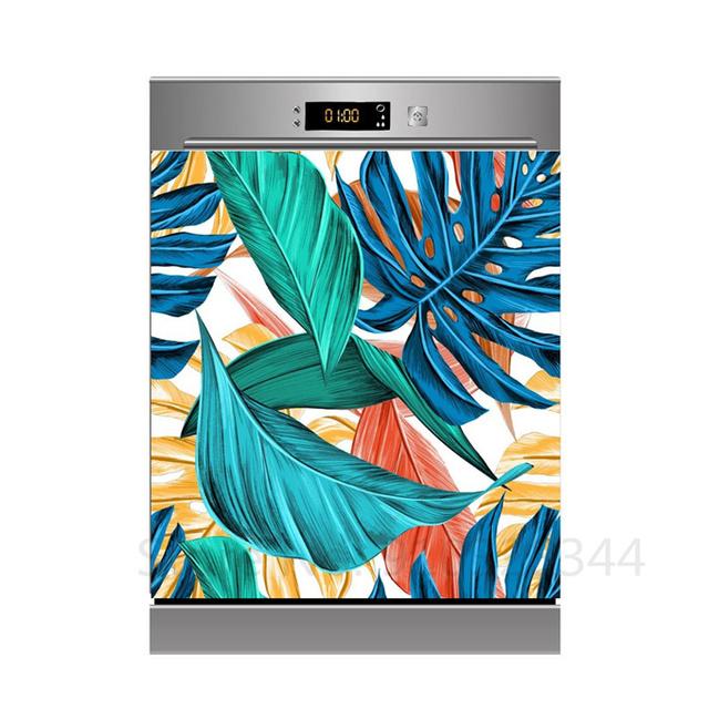 Наклейка для украшения посудомоечной машины «сделай сам», кухонные обои, виниловая наклейка на стену, настенная наклейка с фруктами и цветами для домашнего декора