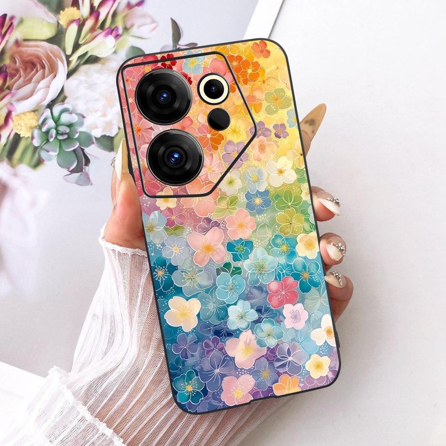 Чехол для Tecno Camon 20 Premier 20 Pro 4G 5G Camon20 Матовый Мягкий Бампер Чехол Крутой Мультяшный Роскошный Бабочка Цветок Funda