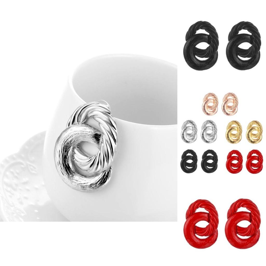 Стильные геометрические серьги-кольца из сплава для женщин, идеально подходящие для любого случая