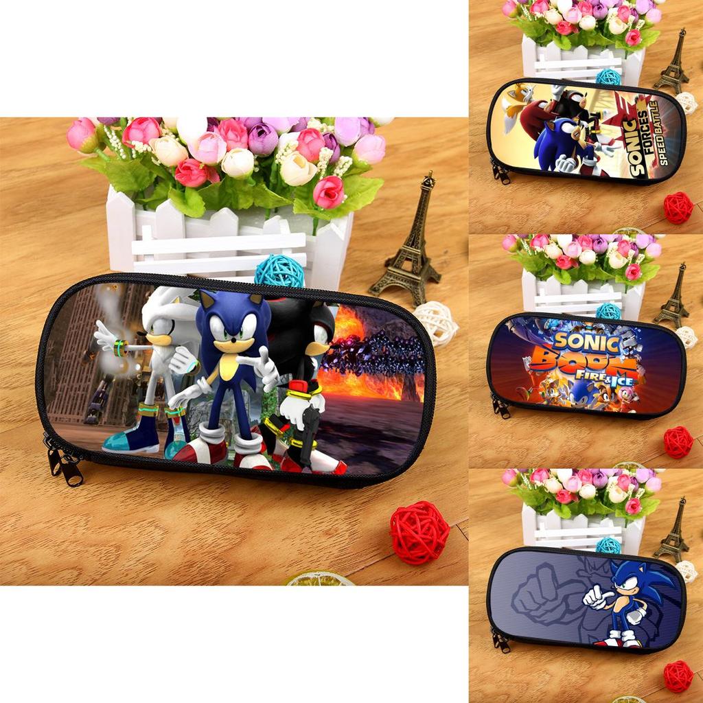 Sonic The Hedgehog Ink Pen Storage Bag With Spacious Design For Stationery And Makeup