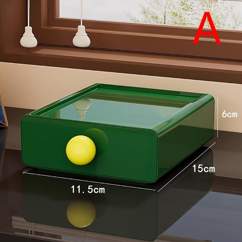Desktop Storage Drawer Stackable Pull Out Storage Boxes Color Contrast Drawer Organizer Office Sundries Stationery Storage Case