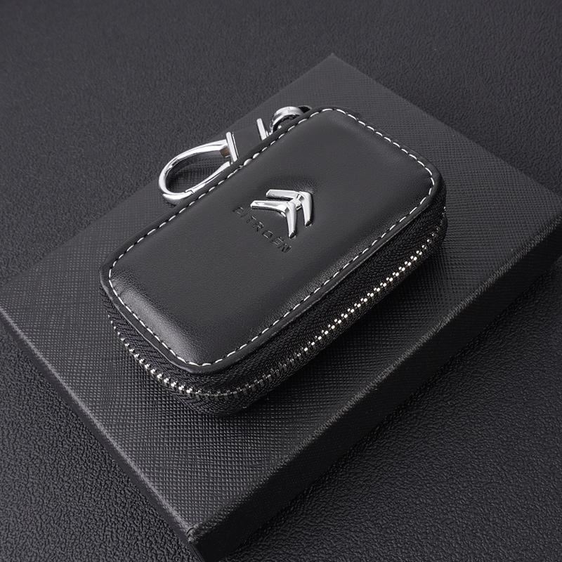 DBGO4 Leather Car Key Case Protection Auto Key Bag Key Chain Cover For Citroen C1 C2 C3 C4 C5 C6 C8 C4L DS3 DS4 DS5 LS DS6 Accessories