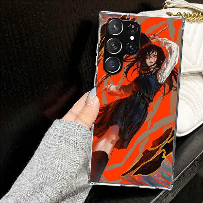C-Chainsaw Mans Yoru War Devil Case for Samsung Galaxy S25 S24 S23 S22 Ultra Soft Phone Cover S25 Edge S21 Plus S20 FE S10 + Bla