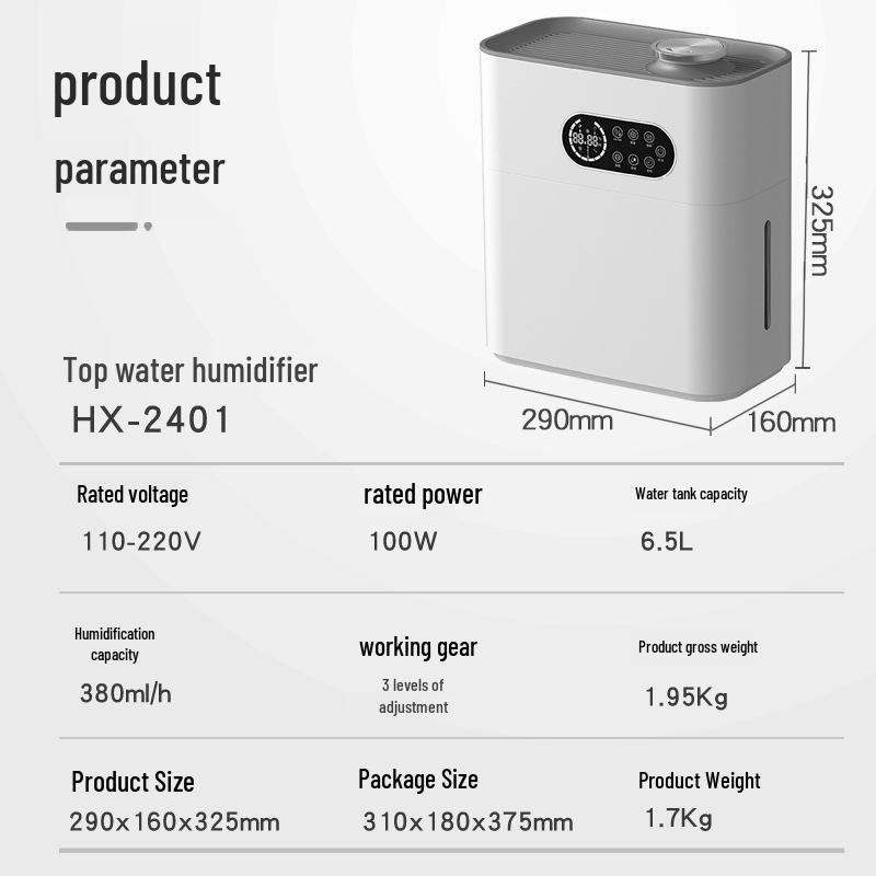 Heated Ultrasonic Humidifier: Large Capacity, Silent, WiFi-Enabled Aromatherapy Machine for Home and Office