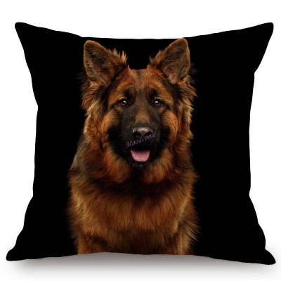 Black Background Dog Puppy Portrait Vizsla Husky Shepherd Shibu Cute Sofa Pillow Case Home Decorative Cotton Linen Cushion Cover