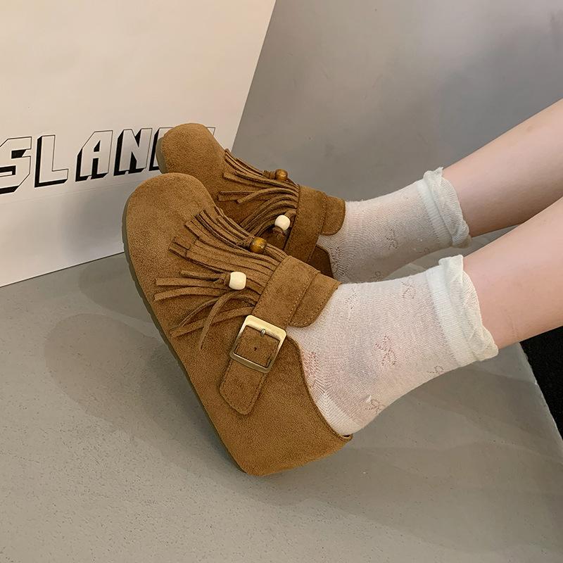 Доска из овчины~ Бокены женские туфли на платформе 7 см новые уродливые и милые мюли на одной педали на толстой подошве ретро баотоу полушлепанцы