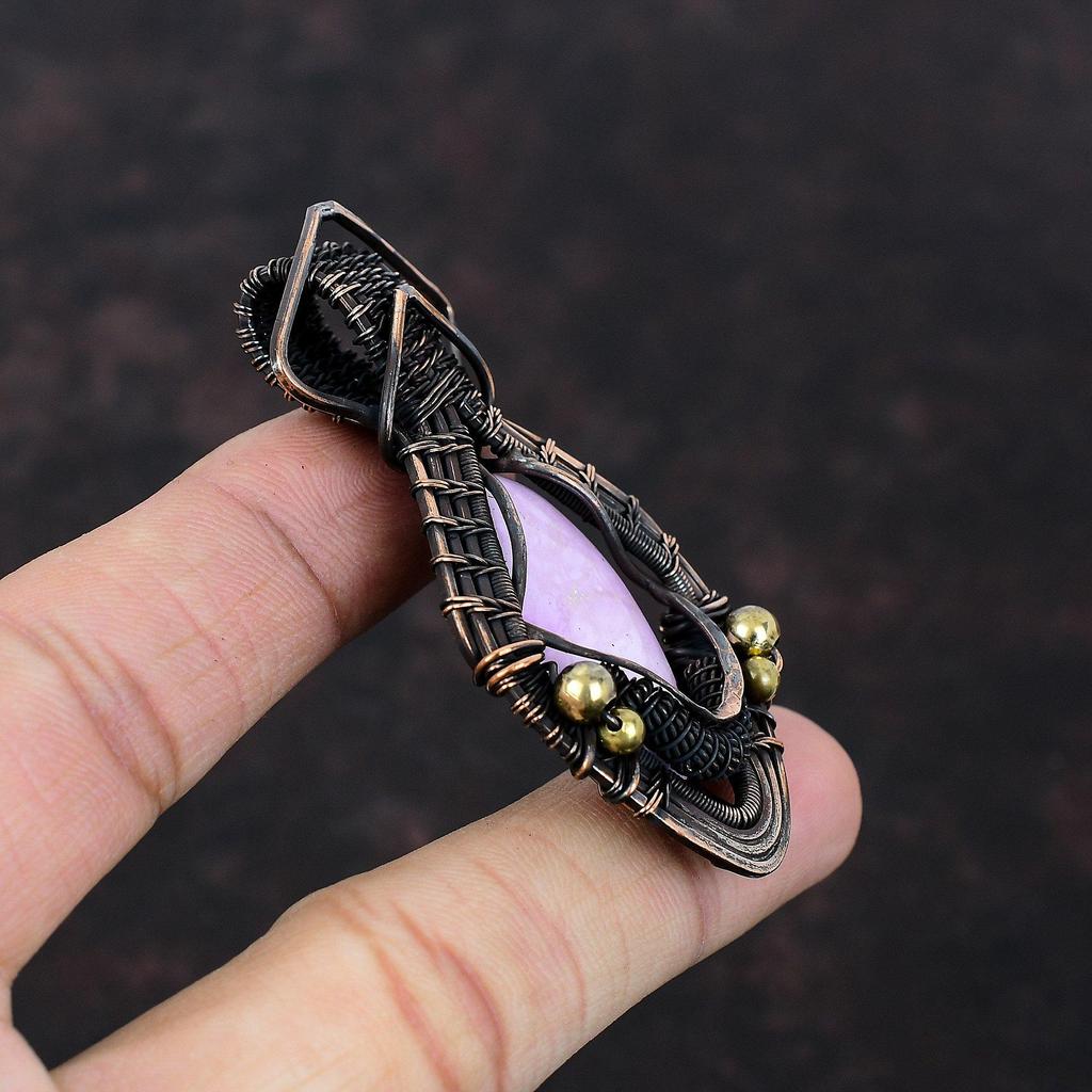 Подвеска из фосфосидеритовой проволоки, обернутая медной проволокой, ювелирные изделия ручной работы, подвеска из драгоценных камней, ювелирные изделия из медной проволоки, фосфосидеритовые ювелирные изделия для подарка