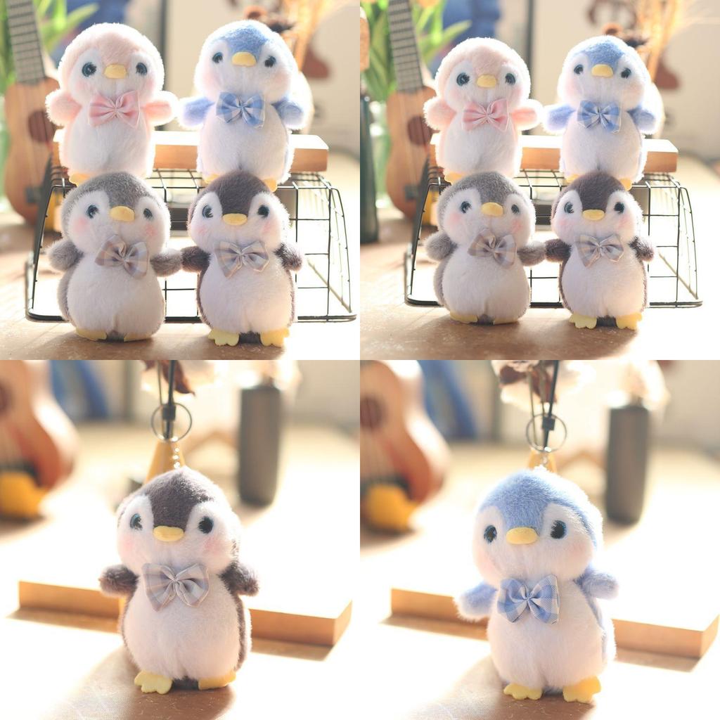 Penguin Stuffed Animal Plush Toy Backpack Keychain Soft Rabbit Fur Kids Gift