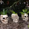 Skull Planter Decorative Resin Craft Outdoor Creative Balcony Decoration Skeleton Flower Pot for Garden Yard Artistic Home Decor
