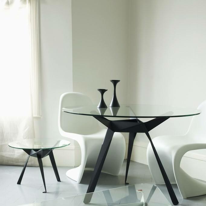 Troy TABLE GLASS TABLETOP round 90 transparent/black