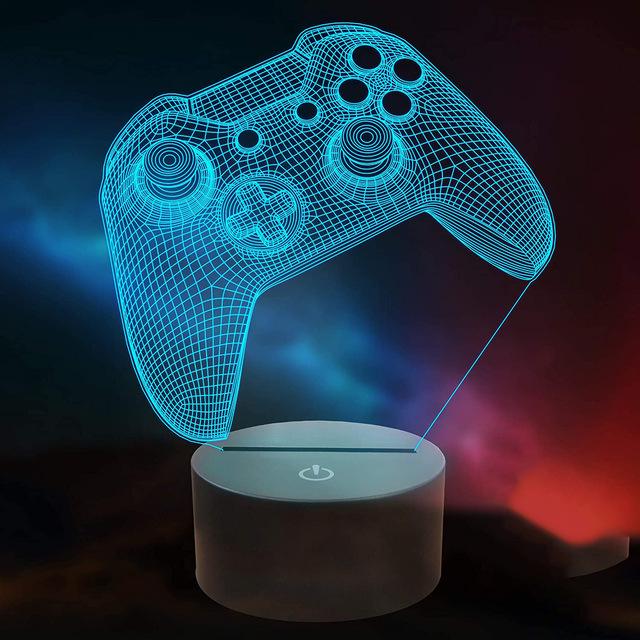 Креативная 3D настольная лампа в виде игрового контроллера: 7-цветный светодиодный декоративный ночник для Xbox