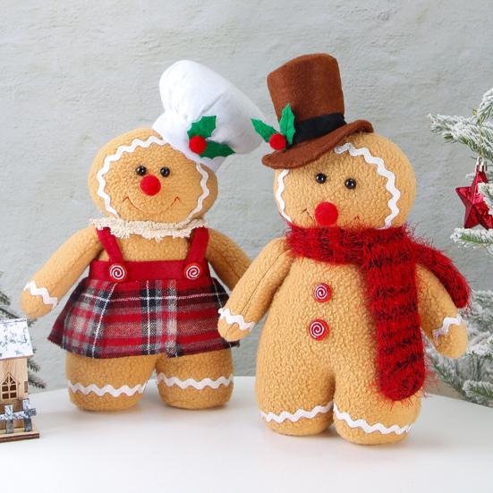 Пряничный человечек, мягкая плюшевая праздничная декоративная подушка, домашний декор, плюшевая мультяшная фигурка мальчика и девочки, украшение на рождественскую елку
