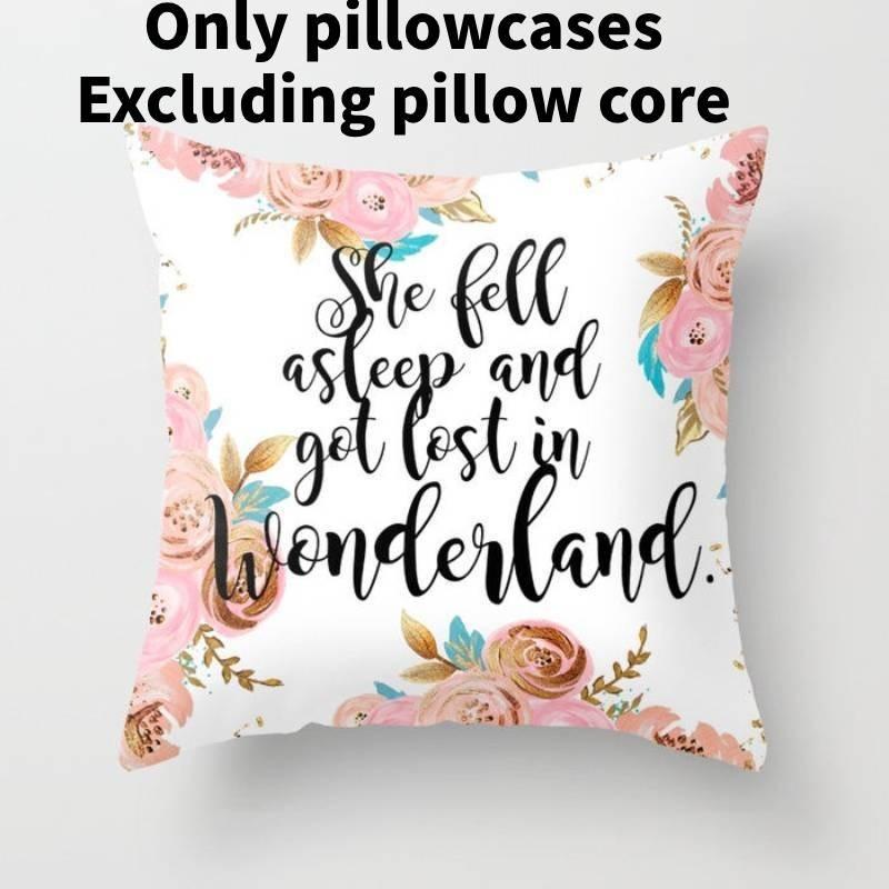 Современная минималистичная хлопковая мультяшная наволочка с буквенным принтом, мягкая плюшевая наволочка из ткани «персиковая кожа»