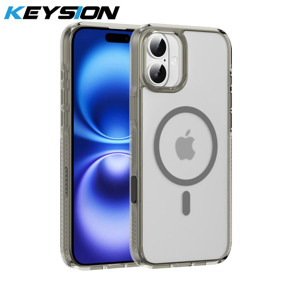 KEYSION Чехол с сенсорной кнопкой управления камерой для iPhone 16 Pro Max 16 Plus для беспроводной зарядки MagSafe, матовый прозрачный чехол