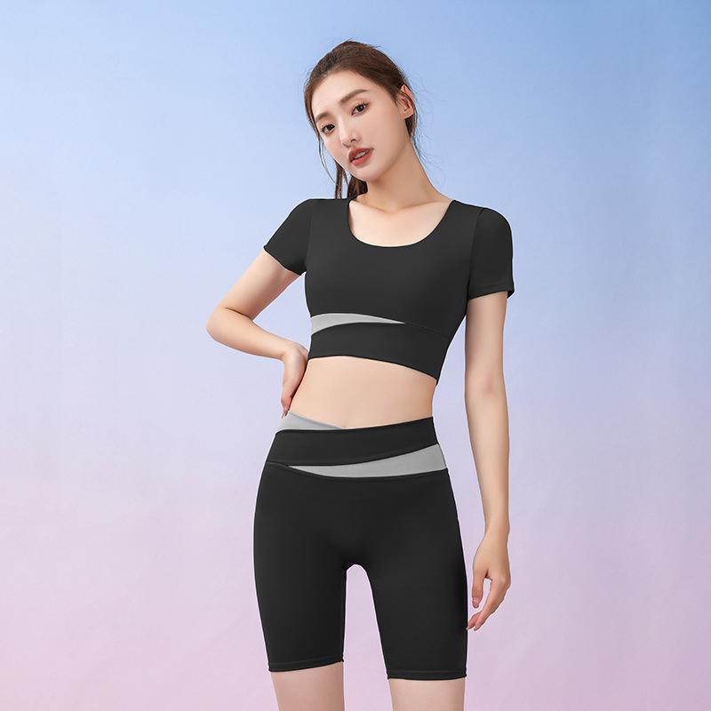 Sports Set Women 2 Piece Set Gym Crop Top Seamless Shorts Yoga Sets Sport Bras Suit Summer Workout Outfit Fitness Gym Clothes