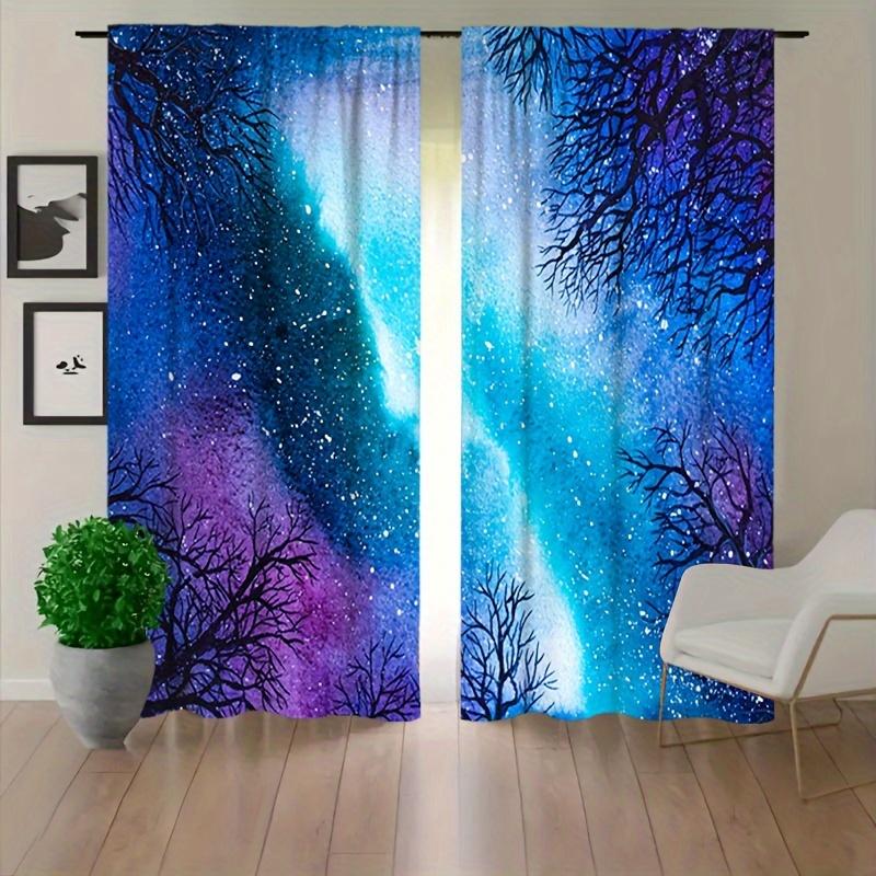 2-х компонентные шторы с принтом Galaxy Tree Shadow, полузатемняющие шторы с карманами для спальни, гостиной, кабинета, кухни - современные