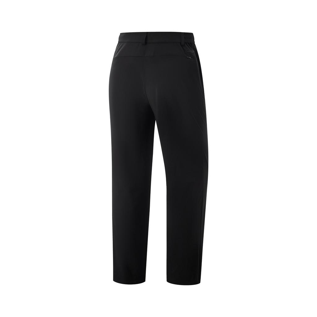 Li Ning Fitness Series Solid Color Mid Waist Breathable Versatile Straight Leg Casual Pants Men Bottoms Black AKYV149-1
