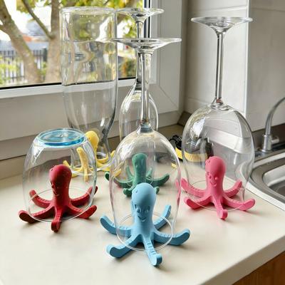 Подставка-сушилка для бутылок «Осьминог» из стекла, напечатанная на 3D-принтере, сушилка для посуды для чашек, бутылок, кружек, нескользящая подставка для сушки напитков для кухонной столешницы