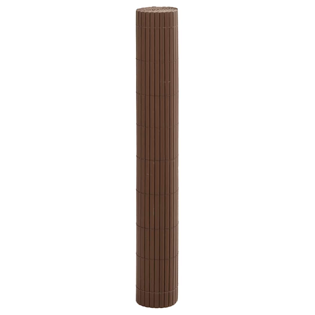 Double Sided Garden Fence Brown 1.8 x 3 m PVC