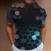 Летняя мужская футболка 3D с градиентным цветом, мужская футболка с коротким рукавом, топ с коротким рукавом и круглым вырезом
