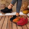 Large Size Round Head Lace-up Casual Women's Shoes Autumn New Comfortable Soft-soled Flat-heeled Single Shoes