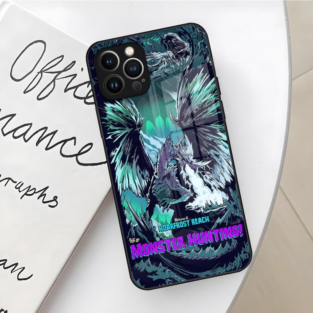 Чехол для телефона Monster Hunter World для iPhone 16 15 14 12 11 13 Pro Max Mini X Xr Xs Se 8 Plus Стеклянная крышка
