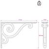 Wall Shelf Brackets 2 pcs Black 12.5 x 17 x 3 cm Steel