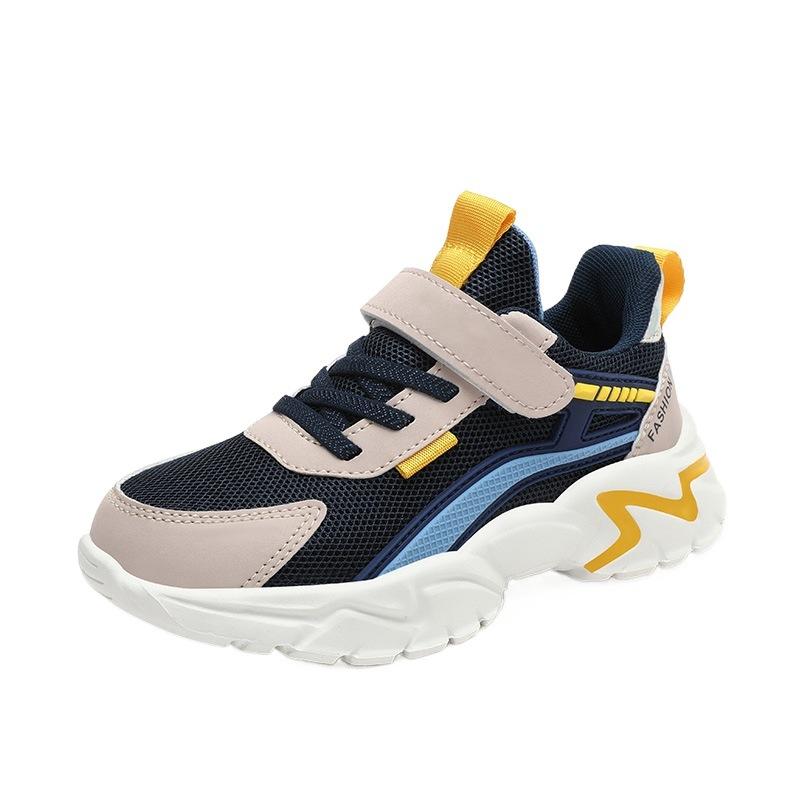 Children's Shoes Boys Spring and Autumn Four Seasons New Breathable Mesh Sports Shoes Primary School Students Lightweight Soft-soled Casual Running