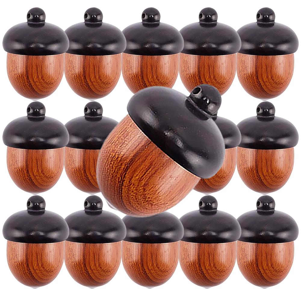 5/1Pcs Mini Wood Acorn Pendant Box Portable Rescue Pill Case Tablets Organizer Multi-purpose Storage Container DIY Acorn Pendant