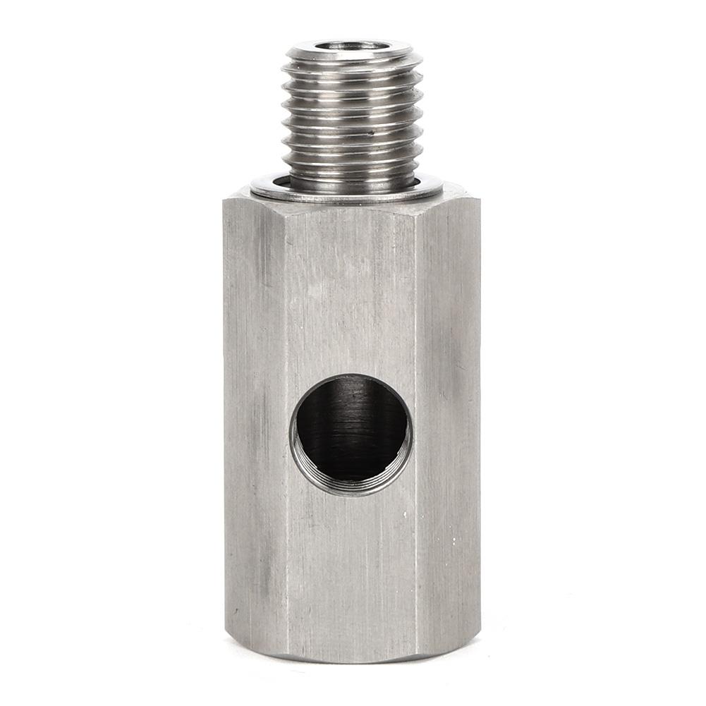 M12x1.5 18 NPT Turbo Oil Pressure Sensor Tee Adapter Stainless Steel Car Accessories