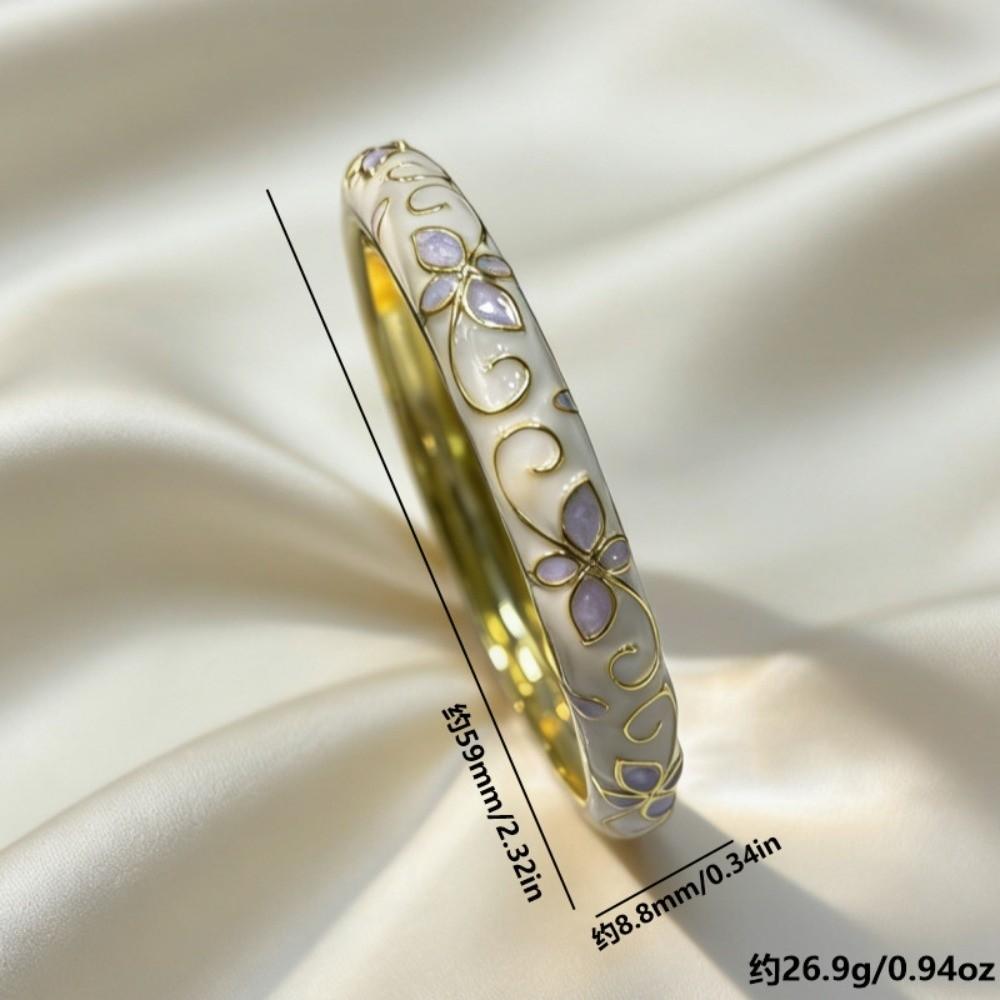 Traditional Floral Filigree Flower Bangle Enamel Women's Hand Bracelet Jewelry Gifts