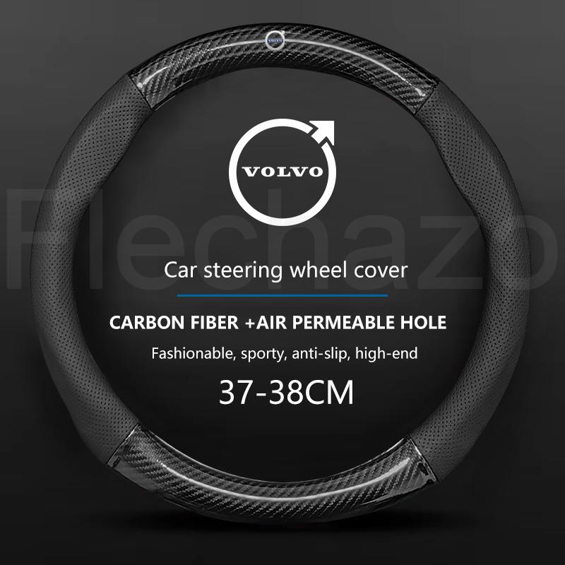 Car Steering Wheel Cover 37-38cm Leather Anti-slip Accessories ,For Volvo XC60 XC90 S60 V50 V90 S80 C40 XC40 V70 C30 XC70 S90