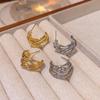 Elegant Hollow Multi-Layer C-Shaped Earrings: Hong Kong Style Retro for Women