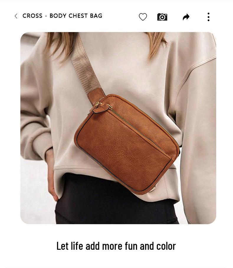 Unisex PU Leather Crossbody Fanny Pack with Adjustable Strap