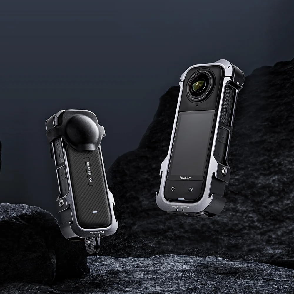 Универсальная рамка PGYTECH Insta360 X4 для Insta360 Поддерживает вертикальную и горизонтальную ориентацию Открывается и закрывается для плавной работы с винтами Холодный башмак Экшн-камера и