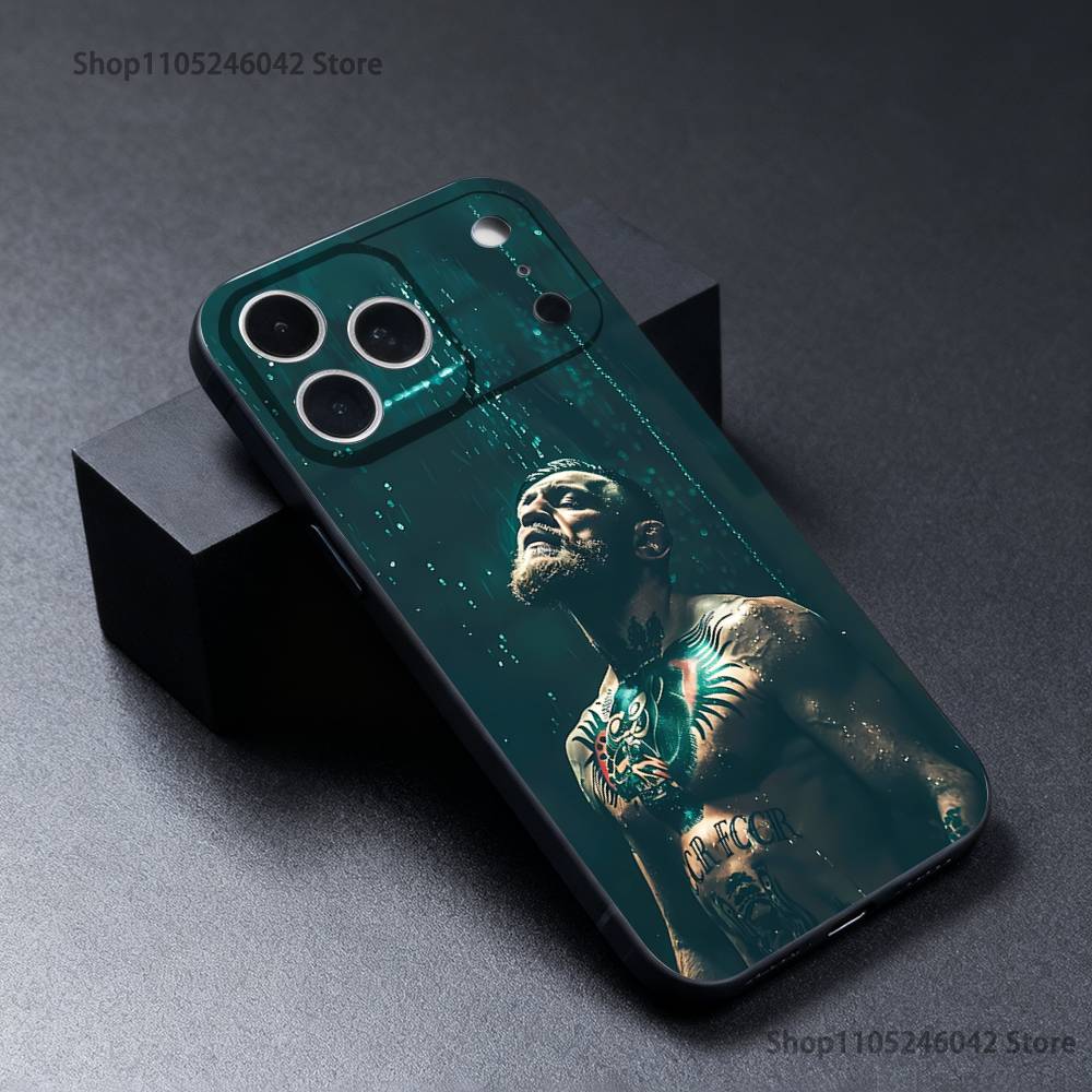 Чехол для телефона C-Conor Mcgregor для iPhone 17,16,15,14,13,12,11,Pro,XS,Max,XR,Plus,E,SE4,Mini Черный Мягкий Чехол