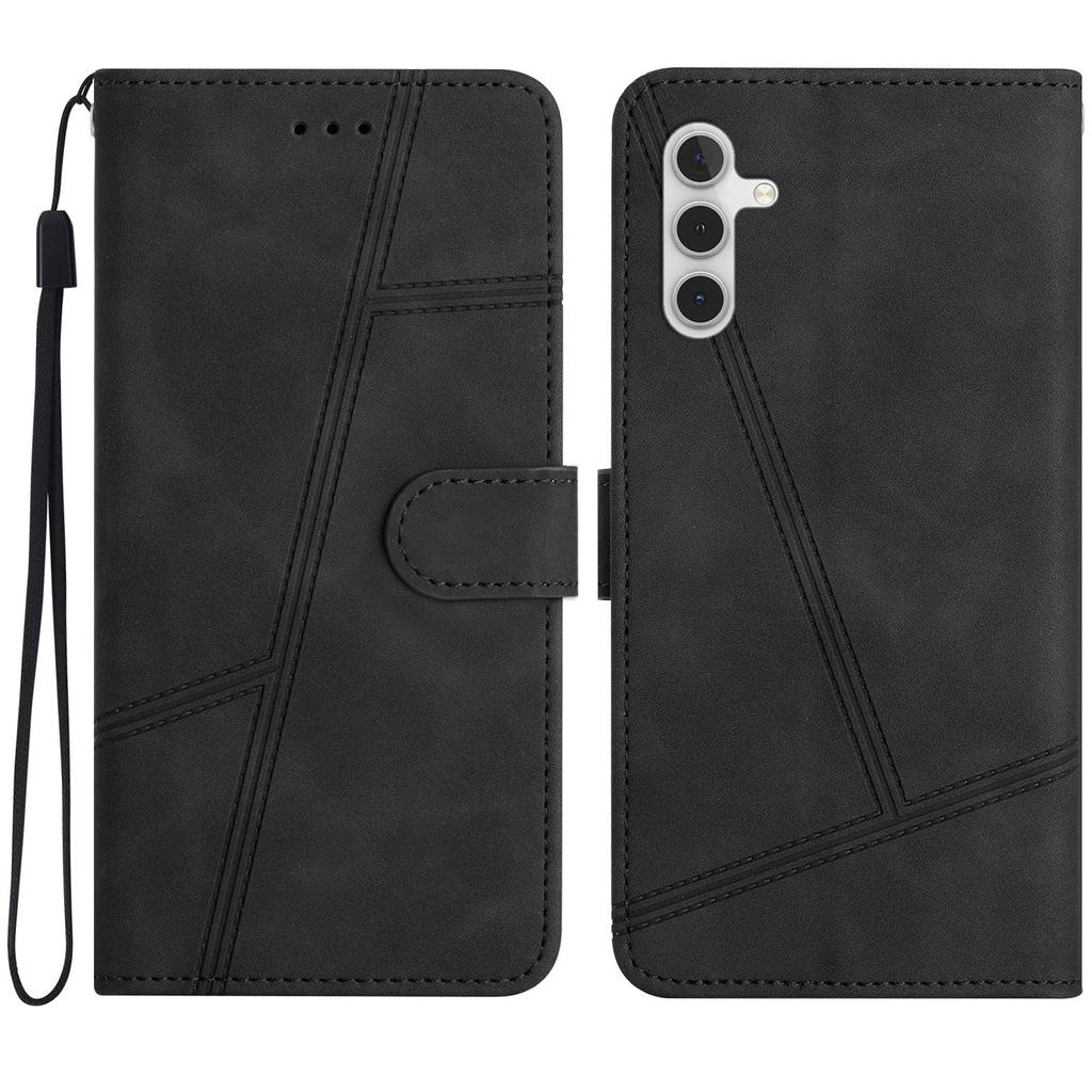 For Samsung Galaxy A26 5G Case Flip Leather Retro Phone Cover Lines Imprinted