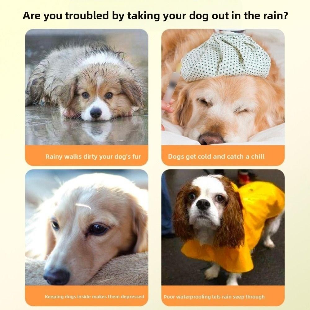 Водонепроницаемый дождевик с капюшоном для собаки Светоотражающий четырехлапый дождевик Одежда для маленьких собак Бульдог