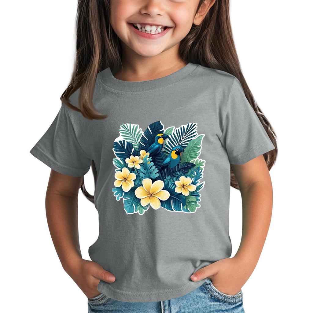 Детская модная повседневная футболка с круглым вырезом и короткими рукавами