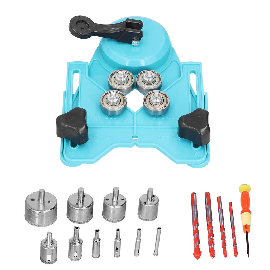16Pcs Diamond Drill Bit Hole Saw 6?50mm Cutter Drilling Tool Set Kit for Tile WoodLight Blue