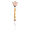 1 Pc Useful Safety Baby Pacifier Chain Beech Wood Star Beads Anti-drop Soft Nipple Bracket Holder Toddler Toys Holder