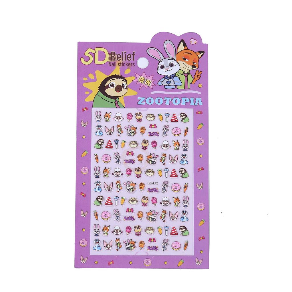 5D рельефные наклейки для ногтей «Зверополис» для девочек – DIY мультяшное украшение для нейл-арта