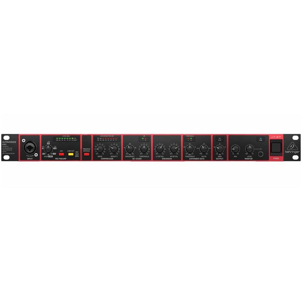 Behringer MIDAS Mic Preamp Voice Processor 192kHz USB Audio Interface Compressor Enhancer 1U Size UV1 Red De-esser
