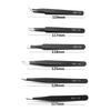 6Pcs ESD Stainless Steel Precision Anti-Static Tweezers Set Electronics