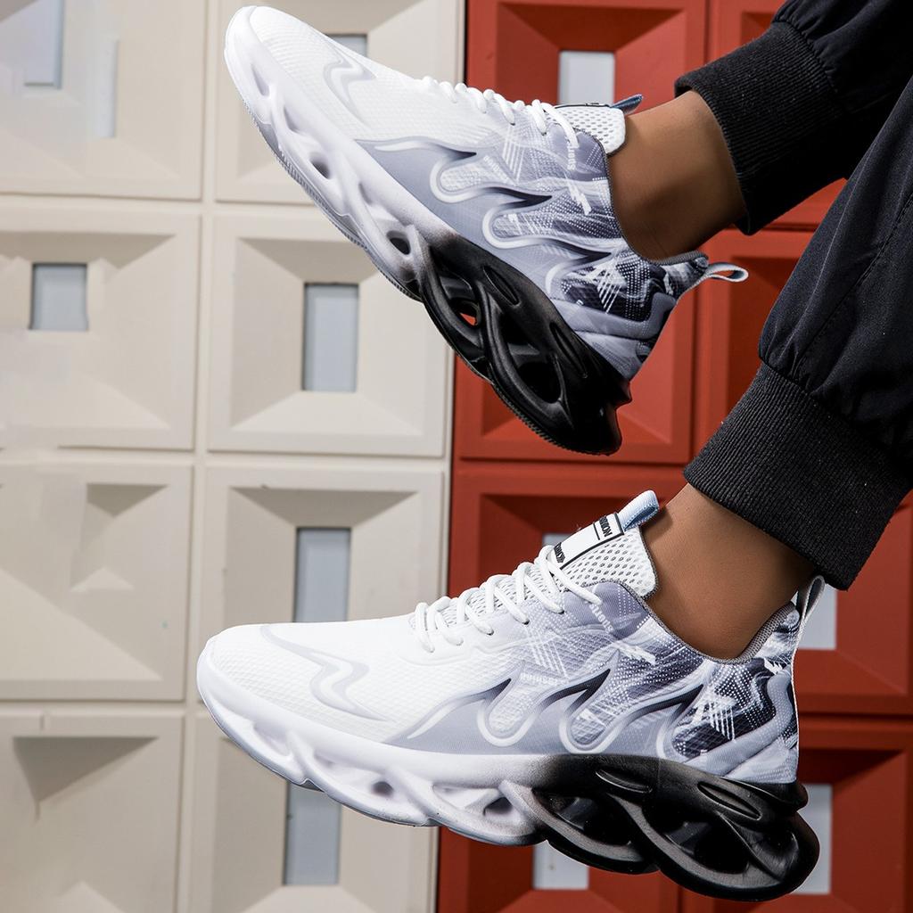 YRZL Unisex Running Shoes Women Men Lightweight Mesh Breathable Comfortable Flat Soft Tennis Shoes Summer Lace-up Sneakers Woman