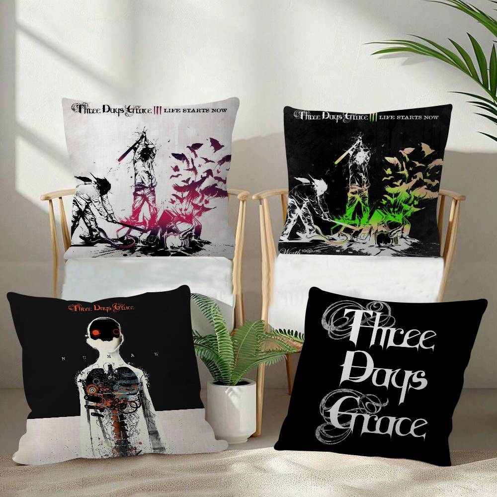 TThree days Grace Band Cushion Cover Pillow Cover Decor Pillowcase Printed Cushion Case for Couch