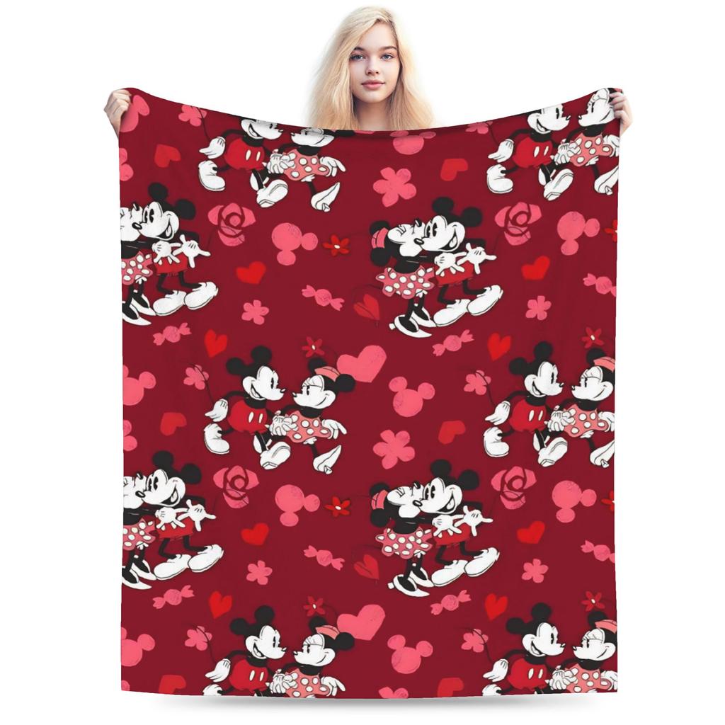 GUOYU Blanket Super Soft Valentines Day Mickeys And Minnies Throw Blanket Premium Fleece Flannel Bed Blanket Warm Plush Blankets All Season