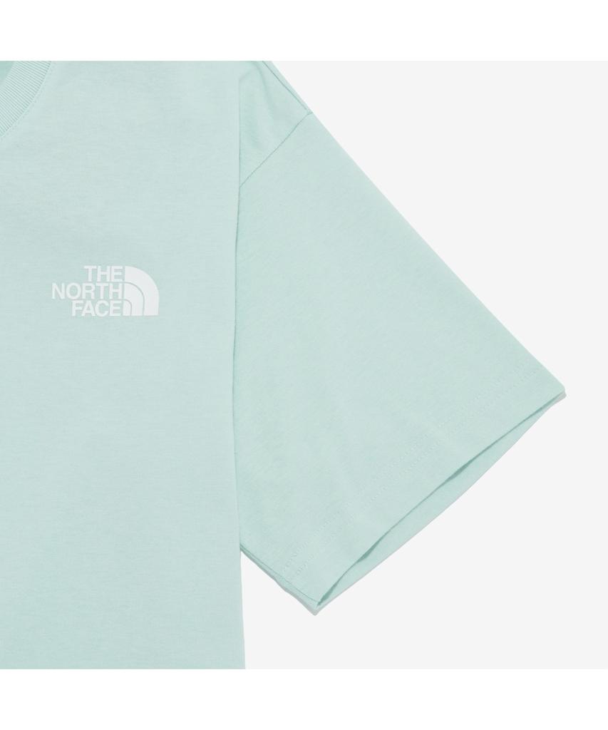 Noseupeiseu Nt7Ur42B Женская футболка с коротким рукавом и круглым вырезом Tnf Hangeul_Мятный