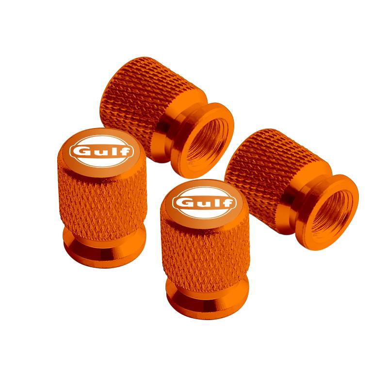 4pcs Metal For GULF Badges Jaguar Land Rover Skoda Seat Hyundai Volvo Peugeot Car Wheel Tire Valve Caps Covers Accessories