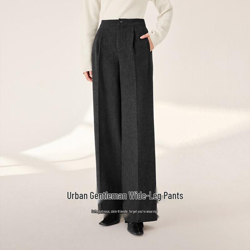 Xiangying Women's Draped Wide-Leg Suit Pants